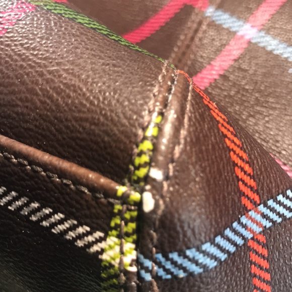 VINTAGE COACH PEYTON TATTERSAL Pre-Loved TOTE Bag/Purse - Picture 10 of 12